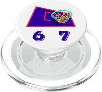Six Seven 6 7 Basketball Meme Hoop Design PopSockets PopGrip per MagSafe