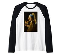 Six Seven 6 7 Funny Girl Orecchini di Perle 67 6-7 Meme School Maglia con Maniche Raglan