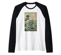 Six Seven 6-7 Grande Onda Fuori Kanagawa - 67 Brainrot Meme Kid Maglia con Maniche Raglan