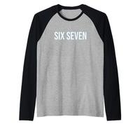 Six Seven 6 7 Meme Design Maglia con Maniche Raglan