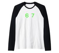 Six Seven 6 7 Meme Design Maglia con Maniche Raglan