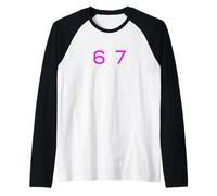 Six Seven 6 7 Meme Design Maglia con Maniche Raglan