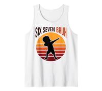 Six Seven Bruh 7th Birthday Retro Party Girls Boys Kid Canotta