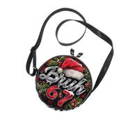 Six Seven Bruh - Borsa a tracolla da donna, in tela, con tracolla regolabile, colore: nero