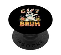 Six Seven Bruh Easter Day Ragazzi Bambini Dabbing Bunny 67 Meme PopSockets PopGrip Adesivo