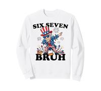 Six Seven Bruh Funny 4 luglio Dabbing Sam 6-7 4 luglio Felpa