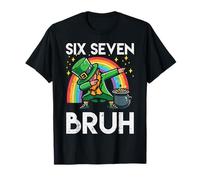 Six Seven Bruh Leprechaun St Patricks Day Ragazzi Bambini Giovani Maglietta