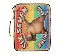 Six Seven Bruh - Raccoglitore con tasche e 3 anelli, stile retrò, con chiusura a cerniera, per casa e ufficio