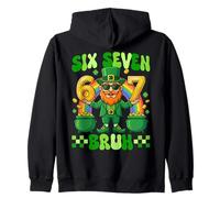 Six Seven Bruh St Patricks Day 6 7 Meme Leprechaun Lucky Felpa con Cappuccio