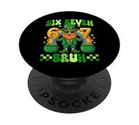 Six Seven Bruh St Patricks Day 6 7 Meme Leprechaun Lucky PopSockets PopGrip Adesivo
