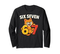 Six Seven Cat 67 - Divertente Six Seven Cat Meme Maglia a Manica