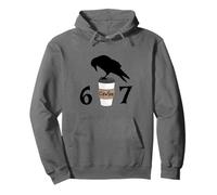 Six Seven Cawfee Crow Divertente caffè Pun Divertimento 6 7 Meme Felpa con Cappuccio