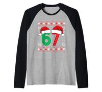 Six Seven Christmas 6 7 Ugly Christmas Maglione K Maglia con Maniche Raglan