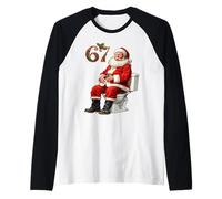 Six Seven Christmas Meme Divertente Babbo Natale 67 Humor Maglia con Maniche Raglan