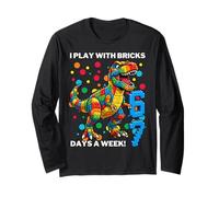 Six Seven I Play with Bricks 6 7 T-Rex Maglia a Manica