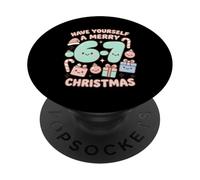 Six Seven Meme Cute Merry 67 Christmas Christmas Pigiama Kawaii PopSockets PopGrip Adesivo