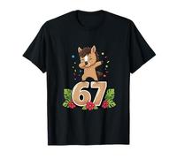 Six Seven Meme Dabbing Baby Horse 67 Funny Gen Z Alpha Maglietta