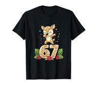 Six Seven Meme Dabbing Christmas Baby Deer 67 Fun Gen Z Alpha Maglietta