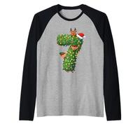 Six Seven Meme Gen Alpha Slang 67 Albero di Natale Elfo di Babbo Natale Maglia con Maniche Raglan