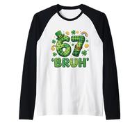 Six Seven St Patricks Day 67 6 7 Lucky Leprechaun Uomini Donne Maglia con Maniche Raglan
