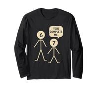 Six Seven Stick Figure Meme Relationship Joke 67 Numero 6 7 Maglia a Manica