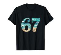 Six Seven Summer Sea Funny Beach Numbers Divertenti Bambini Uomini Donne Maglietta