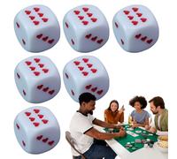 Six-Sided Dice, Acrylic Dice Set, 2,5 x 0,98 in with Heart Shaped Dots, 6 pezzi portatili, Rounded Corners for Tabletop Games, Collecting, Travel, Night Play, and Home Entertainment
