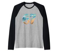 Six SSix Seven Beach Summer Waves Fun Ragazze Bambini Uomo Maglia con Maniche Raglan