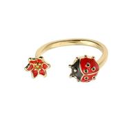 Six Star Ladybirds Inspired Anelli regolabili Artistico Smaltato Dettaglio Trendy Handmade Gioielli Accessorio Her Six Spotted Open Jewelry, Misura unica, come descritto, come descritto