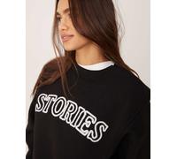 Six Stories - Felpa nera in coordinato-Nero 6