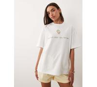 Six Stories - T-shirt da sposa bianca decorata con perline "last shot before tying the knot"-Bianco 8