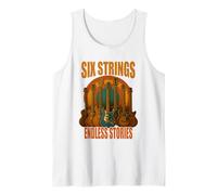Six Strings Endless Stories Maglietta Chitarra Musica Canotta