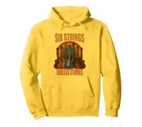 Six Strings Endless Stories Maglietta Chitarra Musica Felpa con Cappuccio