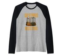 Six Strings Endless Stories Maglietta Chitarra Musica Maglia con Maniche Raglan