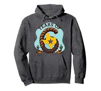 Six Years of Lone Star Divertente Regalo di Compleanno Texas Felpa con Cappuccio, Unisex per Adulti, Grigio Scuro, S