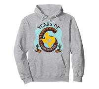 Six Years of Lone Star Divertente Regalo di Compleanno Texas Felpa con Cappuccio, Unisex per Adulti, Grigio Melange, S