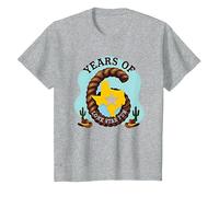 Six Years of Lone Star Divertente Regalo di Compleanno Texas Maglietta, Bambini, Grigio Melange, 4 Anni