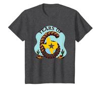 Six Years of Lone Star Divertente Regalo di Compleanno Texas Maglietta, Bambini, Grigio Scuro, 4 Anni