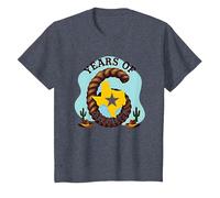 Six Years of Lone Star Divertente Regalo di Compleanno Texas Maglietta, Bambini, Pervinca, 4 Anni