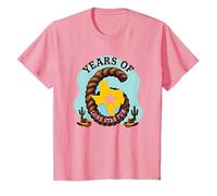 Six Years of Lone Star Divertente Regalo di Compleanno Texas Maglietta, Bambini, Rosa, 4 Anni