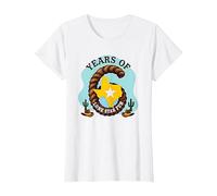 Six Years of Lone Star Divertente Regalo di Compleanno Texas Maglietta, Donna, Bianco, XXL