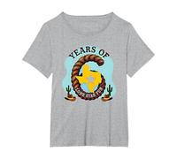 Six Years of Lone Star Divertente Regalo di Compleanno Texas Maglietta, Donna Plus-Size, Grigio Melange, 4X