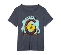 Six Years of Lone Star Divertente Regalo di Compleanno Texas Maglietta, Donna Plus-Size, Pervinca, 4X