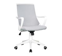 SixBros. Poltrona Sedia Ufficio Sedia Girevole Stoffa Grigio/Bianco 0722M/2240