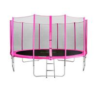 SixBros. SixJump trampolino elastico da giardino 4,30 m - trampolino per il giardino, trampolino all’aperto, set completo incluso scaletta, rete di sicurezza & copertura, fuchsia, TP430/1767