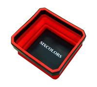 SIXCOLORS Vassoio Magnetico Pieghevole, Accessori da Officina per Piccoli Bulloni Viti, Dadi, Rondelle e Altri Attrezzi, Porta Attrezzi in Silicone Rosso per Piccole Parti