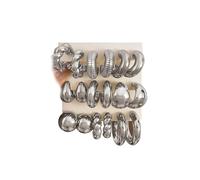 SIXDUTON 10 Paia Orecchini a Cerchio Set Donna Orecchini Cerchio Chunky Placcato 14K Ipoallergenici Regalo di Gioielli (9 paia-Argento)