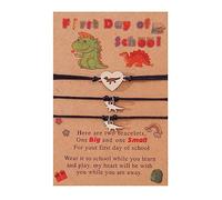 SIXDUTON 2/3 Pezzi Ritorno a Scuola Bracciali, Regali di Amicizia, Relazione Madre Figlii, Braccialetto Set per Primo Giorno di Scuola, per Ragazzi (Raptors 3 pezzi)