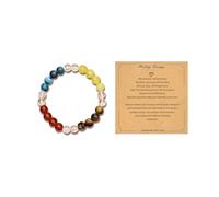 SIXDUTON Braccialetti Chakra da Donna, Bracciale con Pietre Preziose Naturali Elastico Cristallo Accessori Regalo per Sorelle Amico Fidanzata Moglie Mamma San Valentino Natale (Giallo/Blu)
