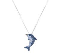 SIXDUTON Collana da Donna Acciaio Collana d'Argento 925 Collana Delfino con Cristalli Zircondia